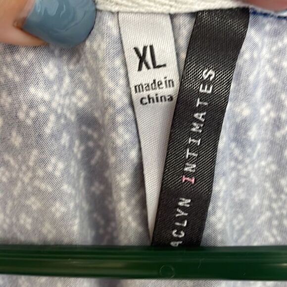 JACLYN INTIMATES blue and white pajama shirt and shorts size XL - Picture 3 of 8